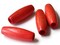 4 2-Inch Long Red Wood Tube Beads Vintage Wooden Large Hole Macrame Beads bR1